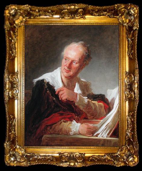 framed  Jean Honore Fragonard Portrait of Denis Diderot, ta009-2